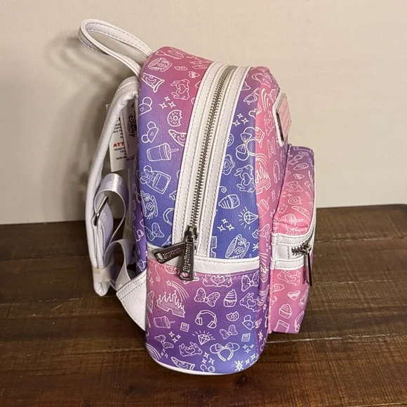 Loungefly Disney Parks Pink / Purple Ombré Mini Icons Backpack
